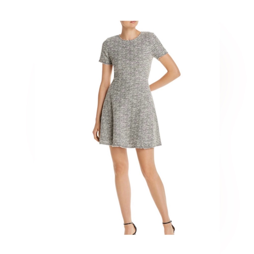 Aqua Gray Tweed Mini Dress